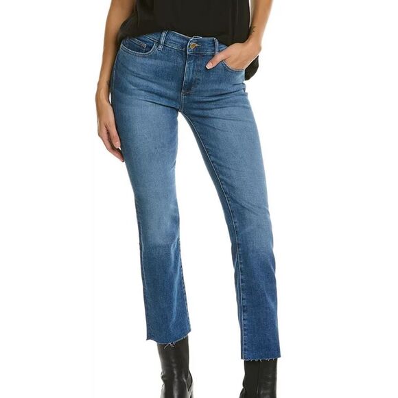 DL1961 Denim - DL1961 $219 Mara Mid Rise Instasculpt Straight Jeans Stellar Raw Hem Women’s 30